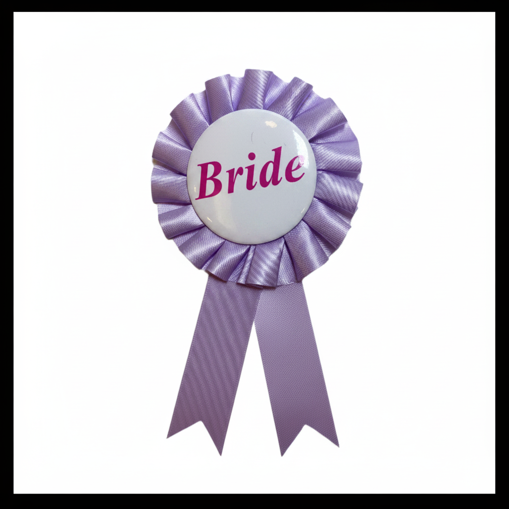 Bride Award Ribbon Lavender - Top Angle