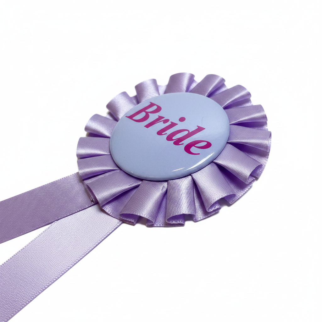 Bride Award Ribbon Lavender - Side Close-up