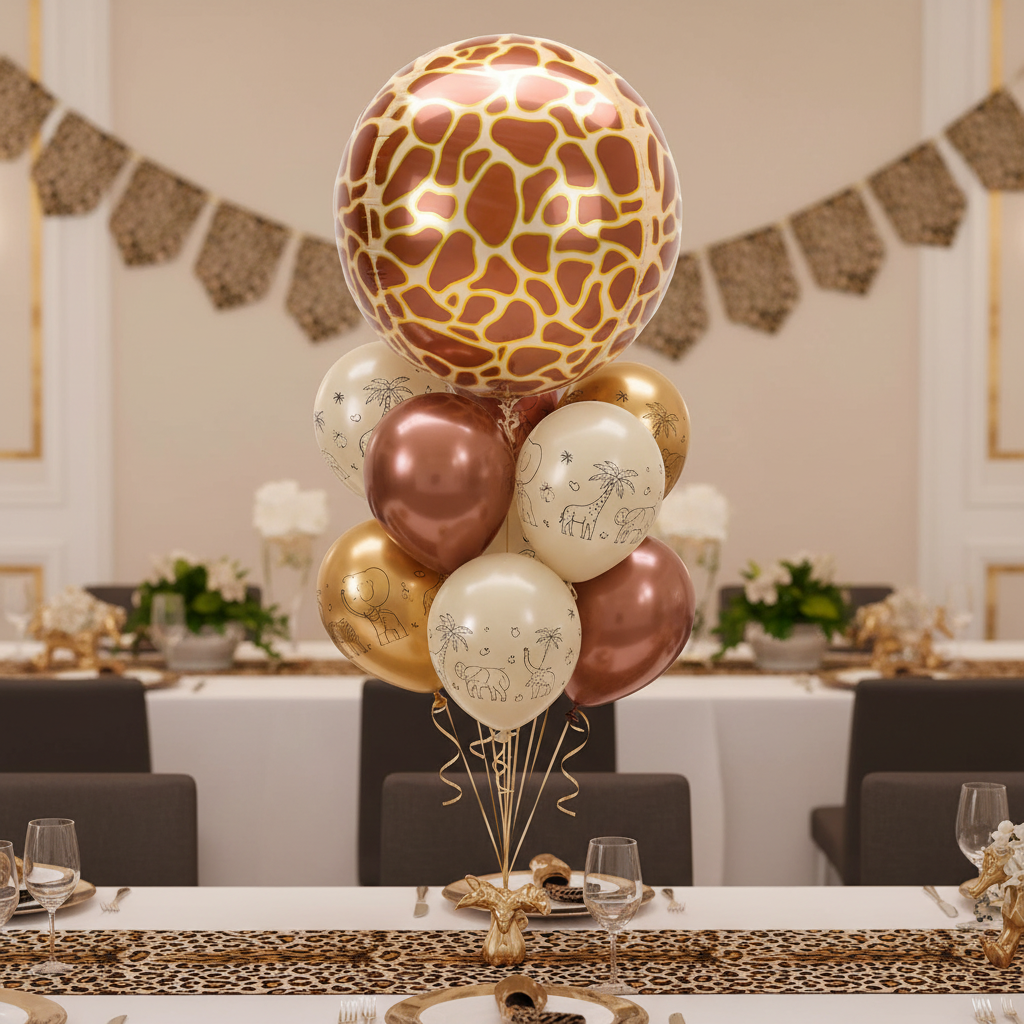 Giraffe Print Orbz Balloon - Balloon Bouquet Centrepiece