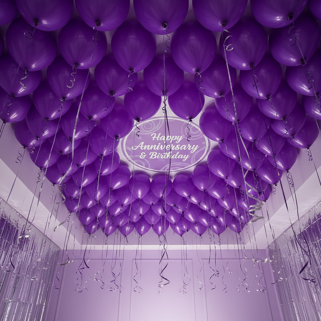 Purple Latex Balloon - Ceiling Balloon Decoration