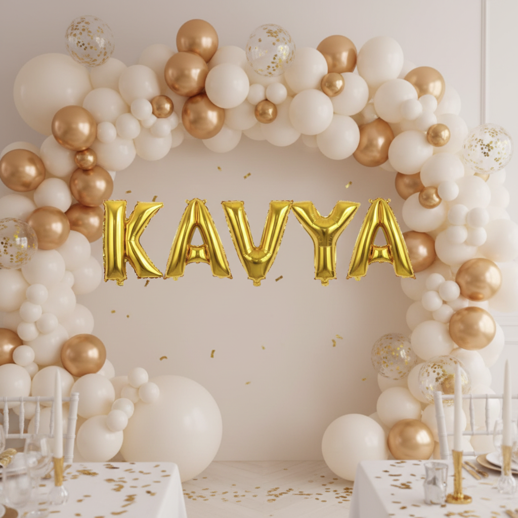 Gold Letter K Balloon - Personalised Name Display