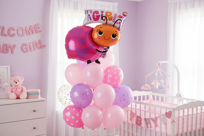 It's a Girl Snail Balloon - Welcome Home Balloon Bouquet
