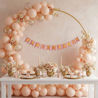 Baby Shower Peach Banner - Peach Baby Shower