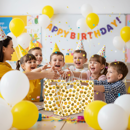 Emojis Loot Bags at Kids School Birthday Celebration