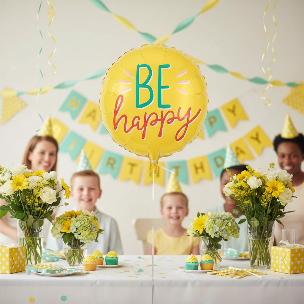 Be Happy Balloon - Birthday Party Setup