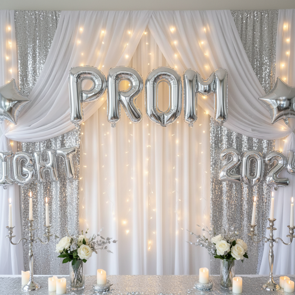 Silver Letter R Balloon - PROM Night Decoration