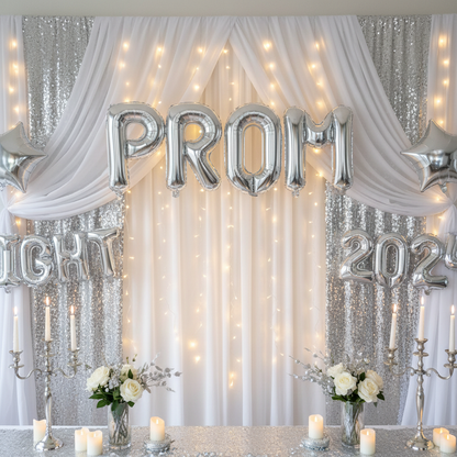 Silver Letter R Balloon - PROM Night Decoration