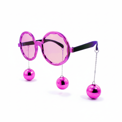 Pink disco ball shades close up product shot