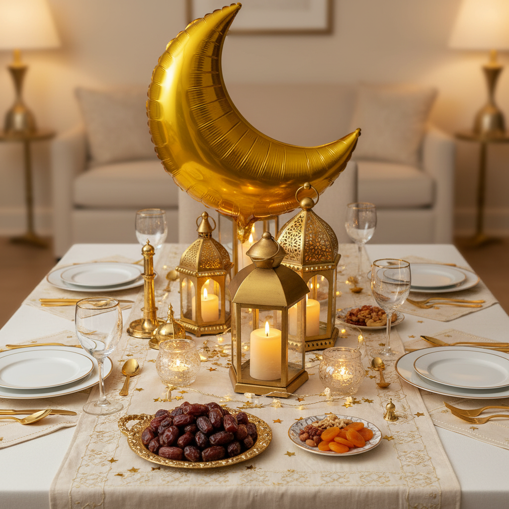 Golden Moon Balloon - Ramadan Iftar Decoration