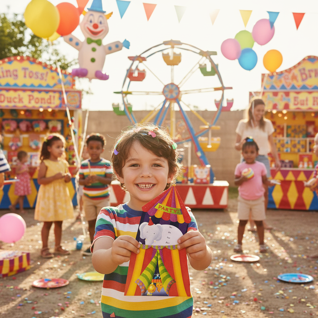 Circus Party Jumbo Invitations at Circus Carnival Party