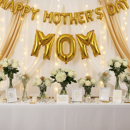 Gold Letter M Balloon - MOM Mother's Day