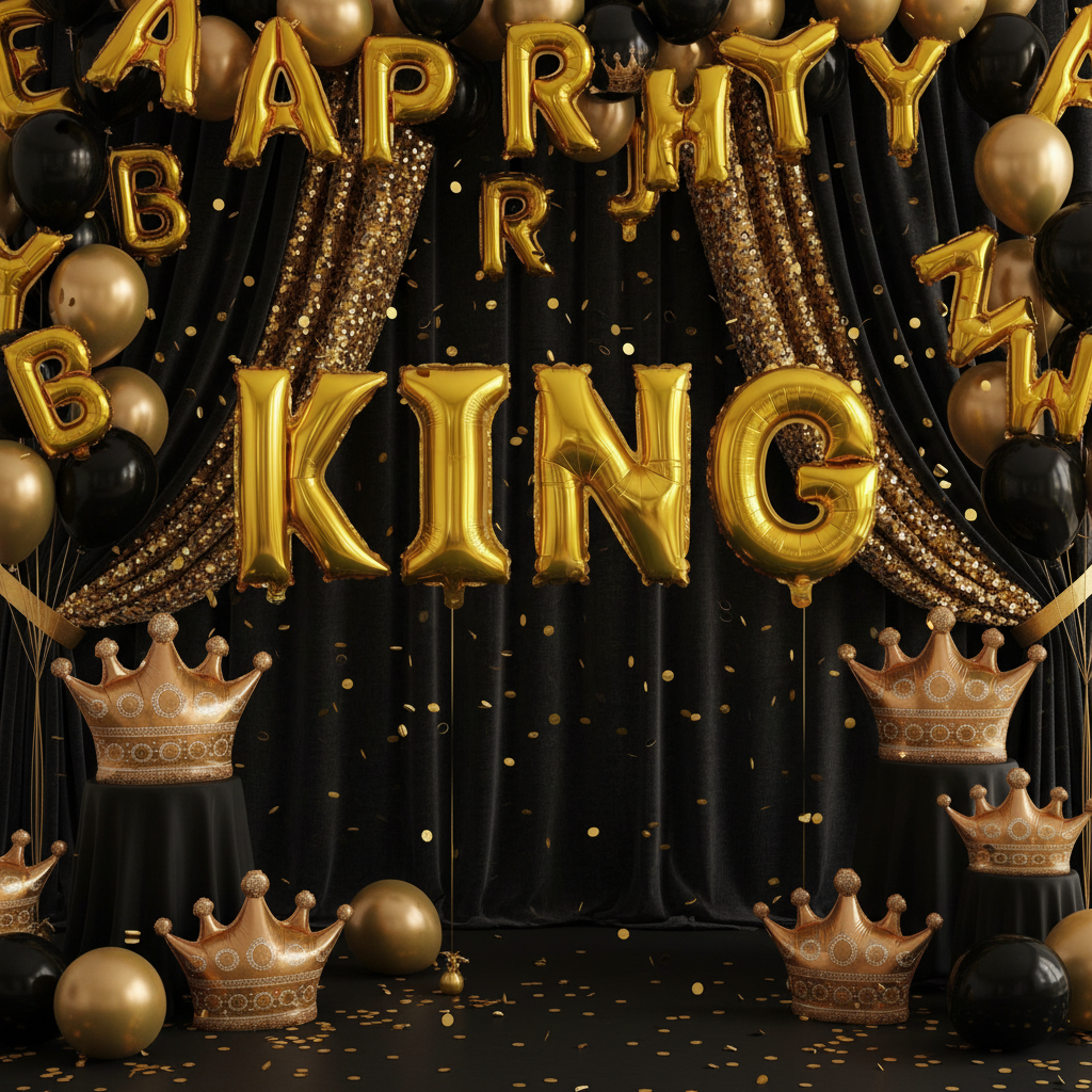 Gold Letter K Balloon - KING Royal Theme