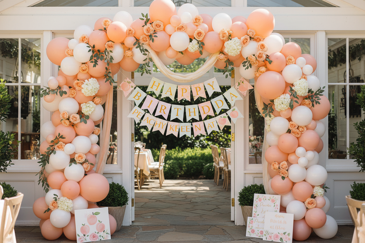 Pearl Peach Balloon - Birthday Party Balloon Arch