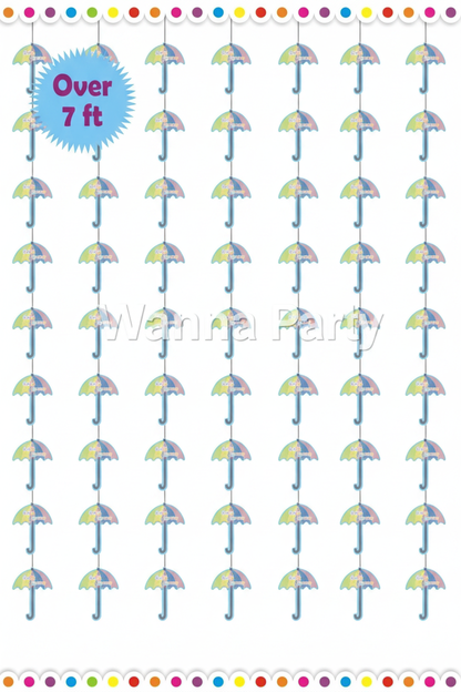 Baby Shower String Decoration 7FT front view curtain effect