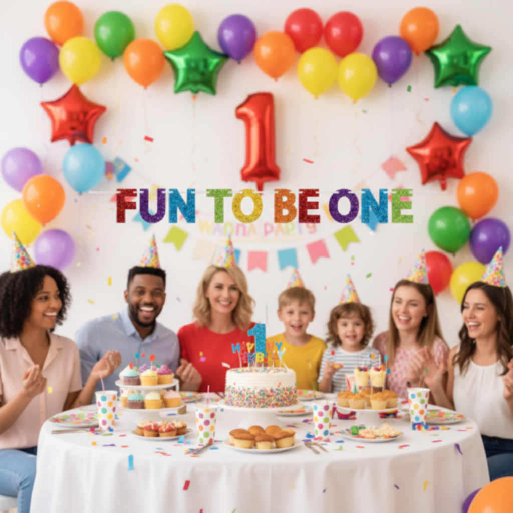 Fun To Be One Banner - First Birthday Party