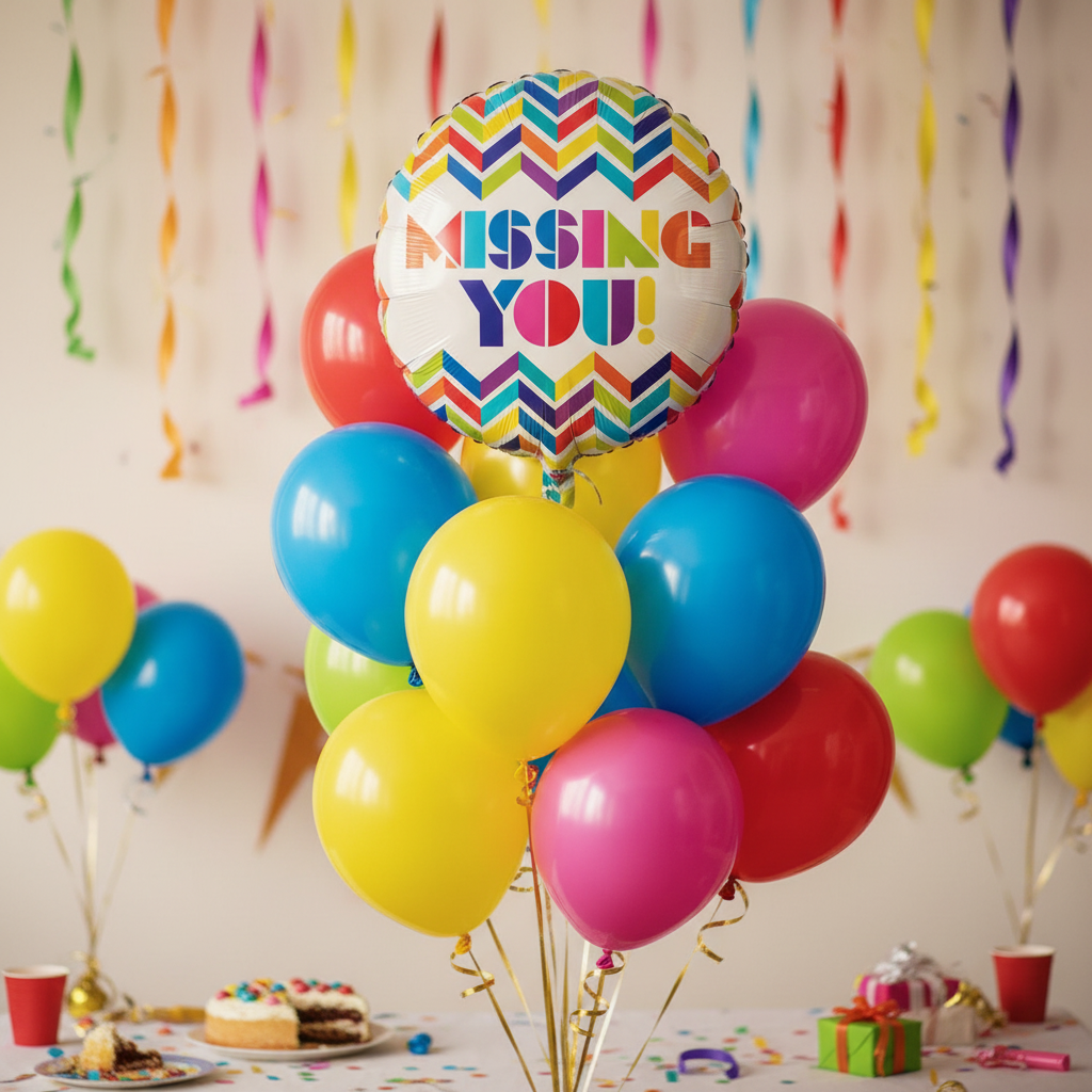 Missing You Balloon - Going Away Party Bouquet