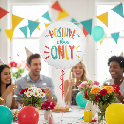 Positive Vibes Only Balloon - Birthday Party Setup