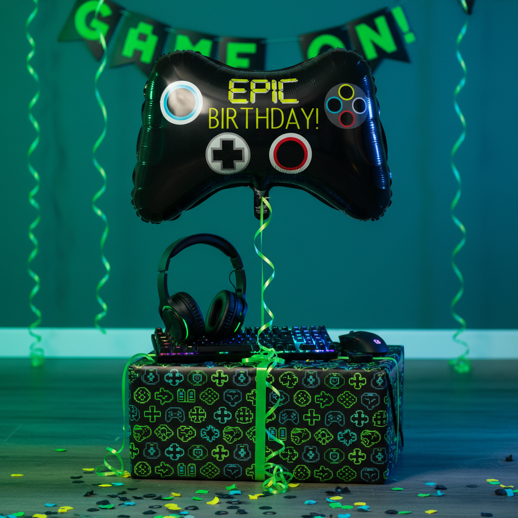 Epic Birthday Gaming Balloon - Gamer Surprise Gift