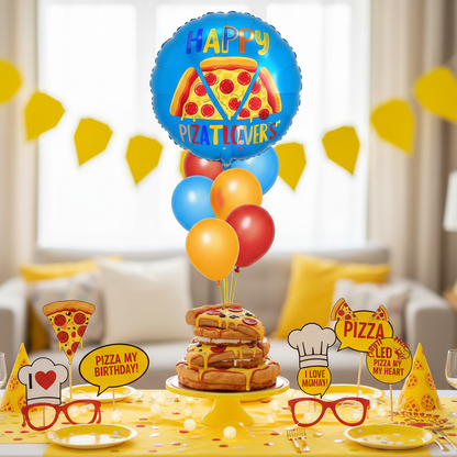 Pizza Birthday Balloon - Cake Table Centrepiece