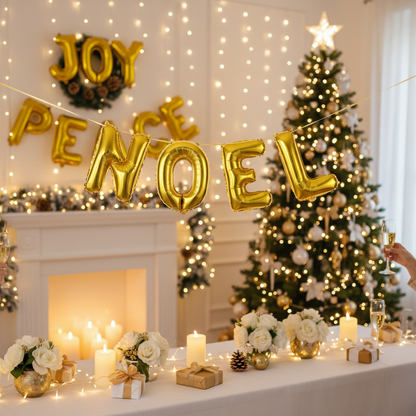 Gold Letter N Balloon - NOEL Christmas Party