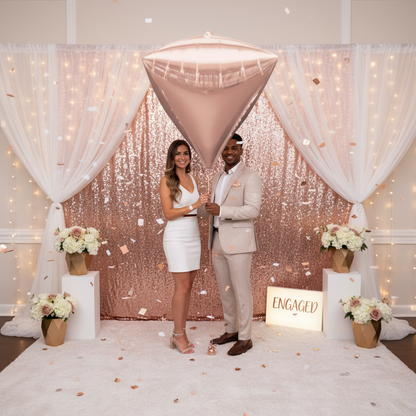Rose Gold Diamond Balloon - Engagement Photo Booth
