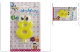 Googly Eyes Numerical No. 8 Candle