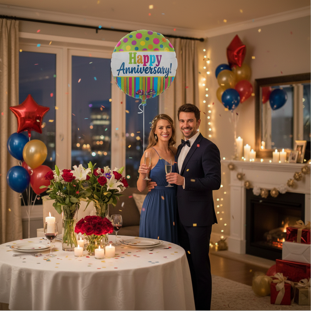 Happy Anniversary Balloon - Anniversary Party Setup