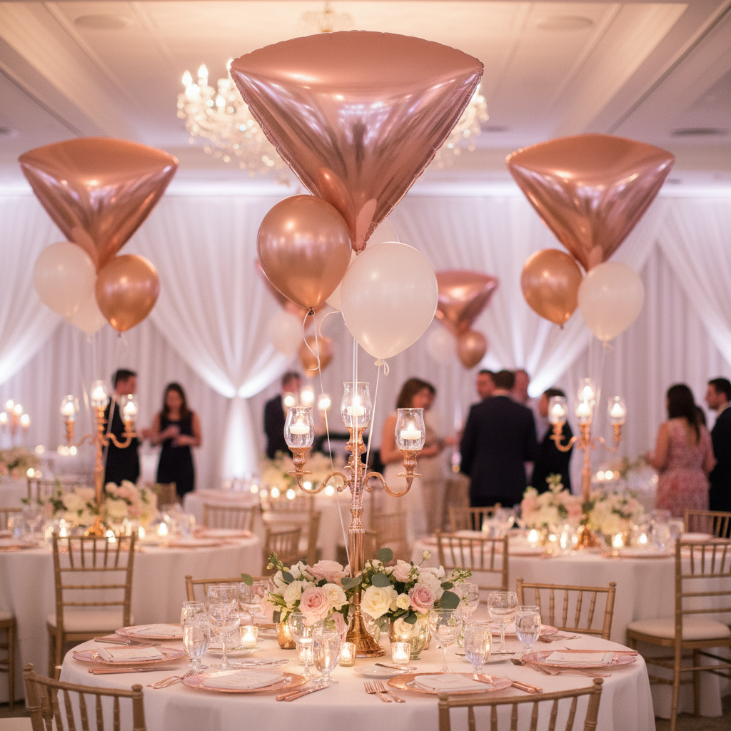 Rose Gold Diamond Balloon - Wedding Reception