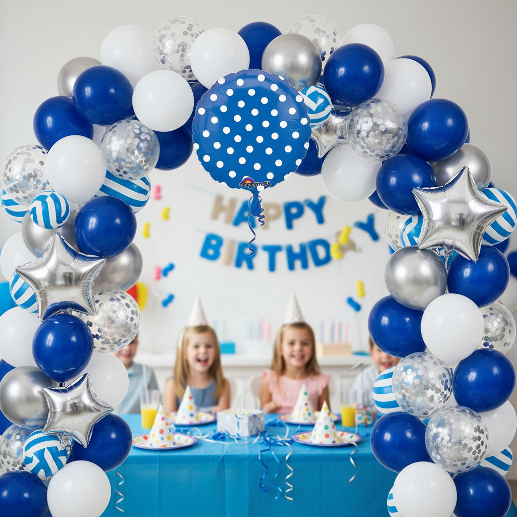 Blue Polka Dot Balloon - Balloon Garland Arch