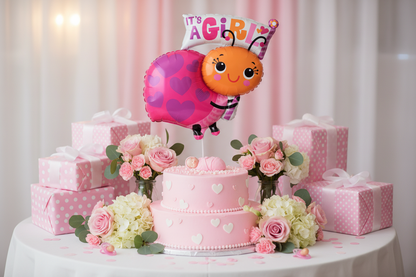 It's a Girl Snail Balloon - Cake Table Centrepiece