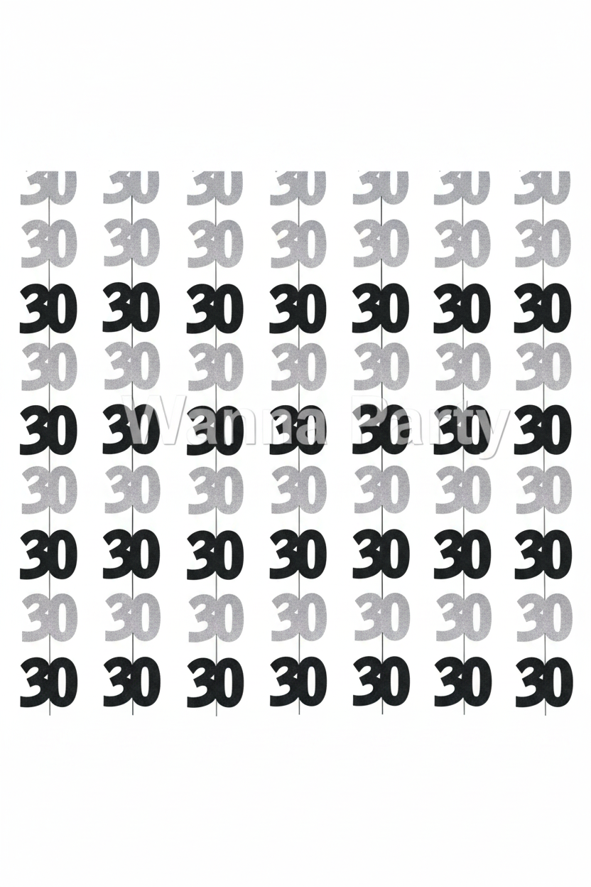 30th Birthday String Decoration 7FT front view curtain effect
