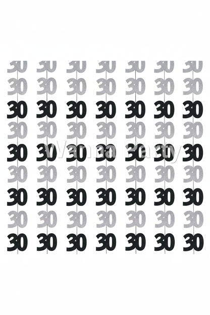 30th Birthday String Decoration 7FT front view curtain effect