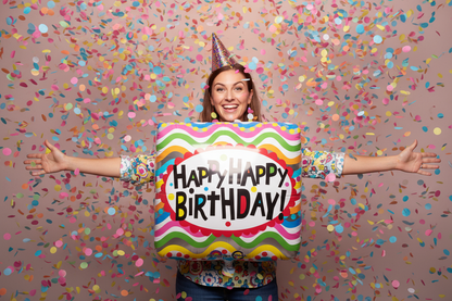 Happy Birthday Squiggles Balloon - Photo Booth