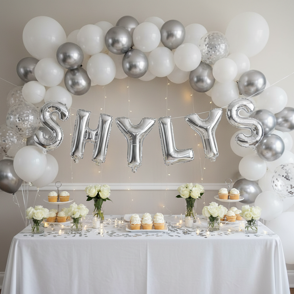 Silver Letter I Balloon - Personalised Name Display