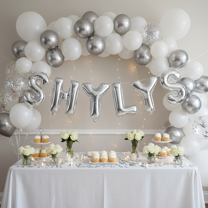 Silver Letter I Balloon - Personalised Name Display