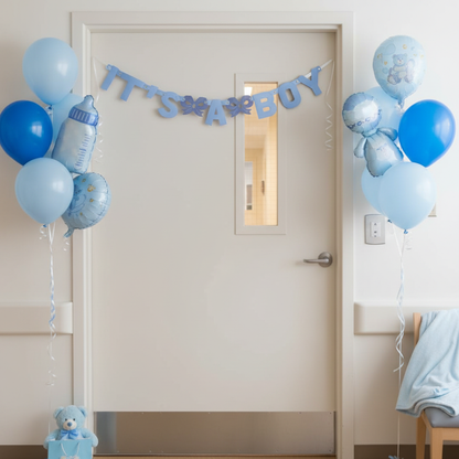 It's A Boy Banner - Hospital Birth Announcement