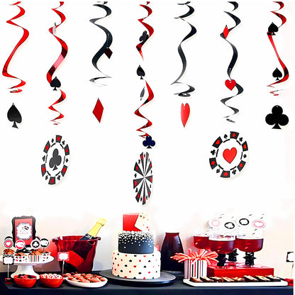 Card Party Swirl Decoration - 12PC