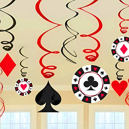 Card Party Swirl Decoration - 12PC