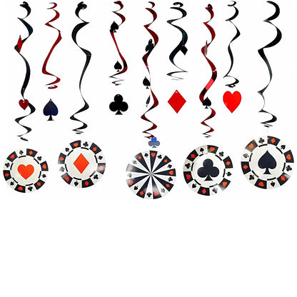 Card Party Swirl Decoration - 12PC