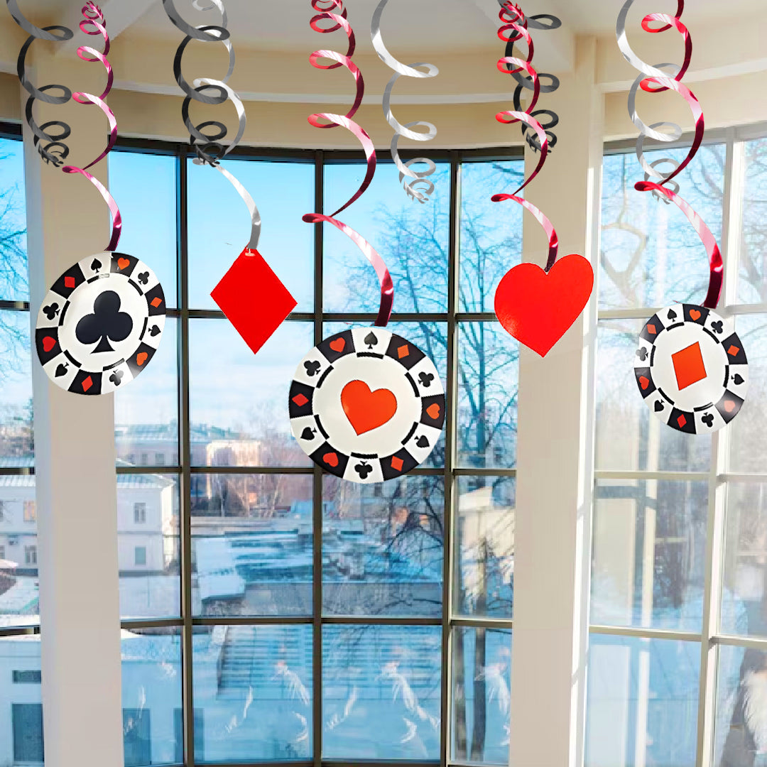 Card Party Swirl Decoration - 12PC