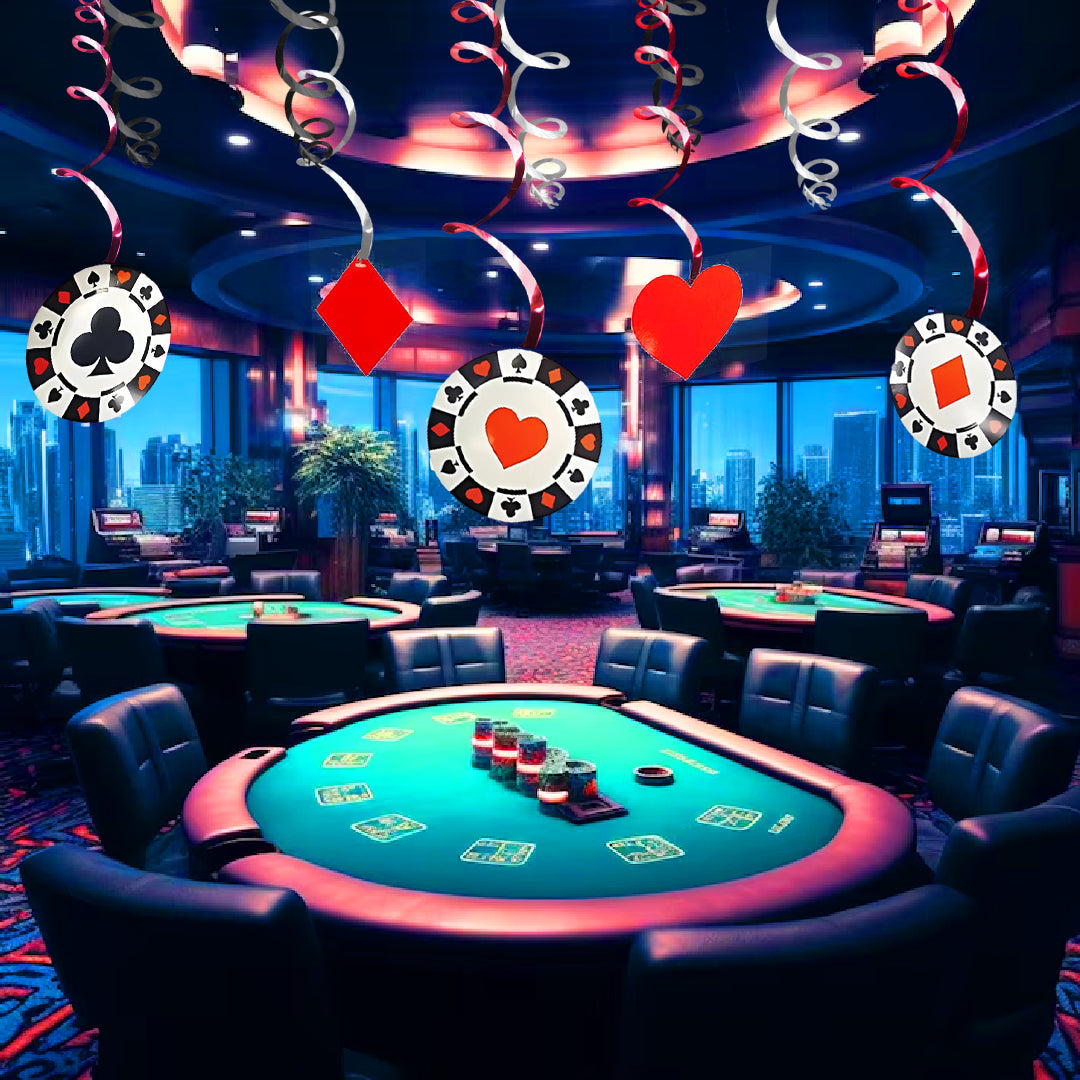 Card Party Swirl Decoration - 12PC