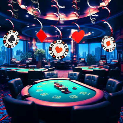 Card Party Swirl Decoration - 12PC