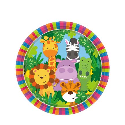 Jungle Animal Paper Plates 9" - 8PC