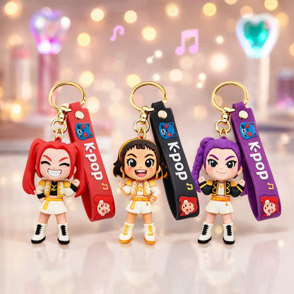 Kpop Demon Hunters Hunterix Cartoon Keychains for Girls -  Set of 3