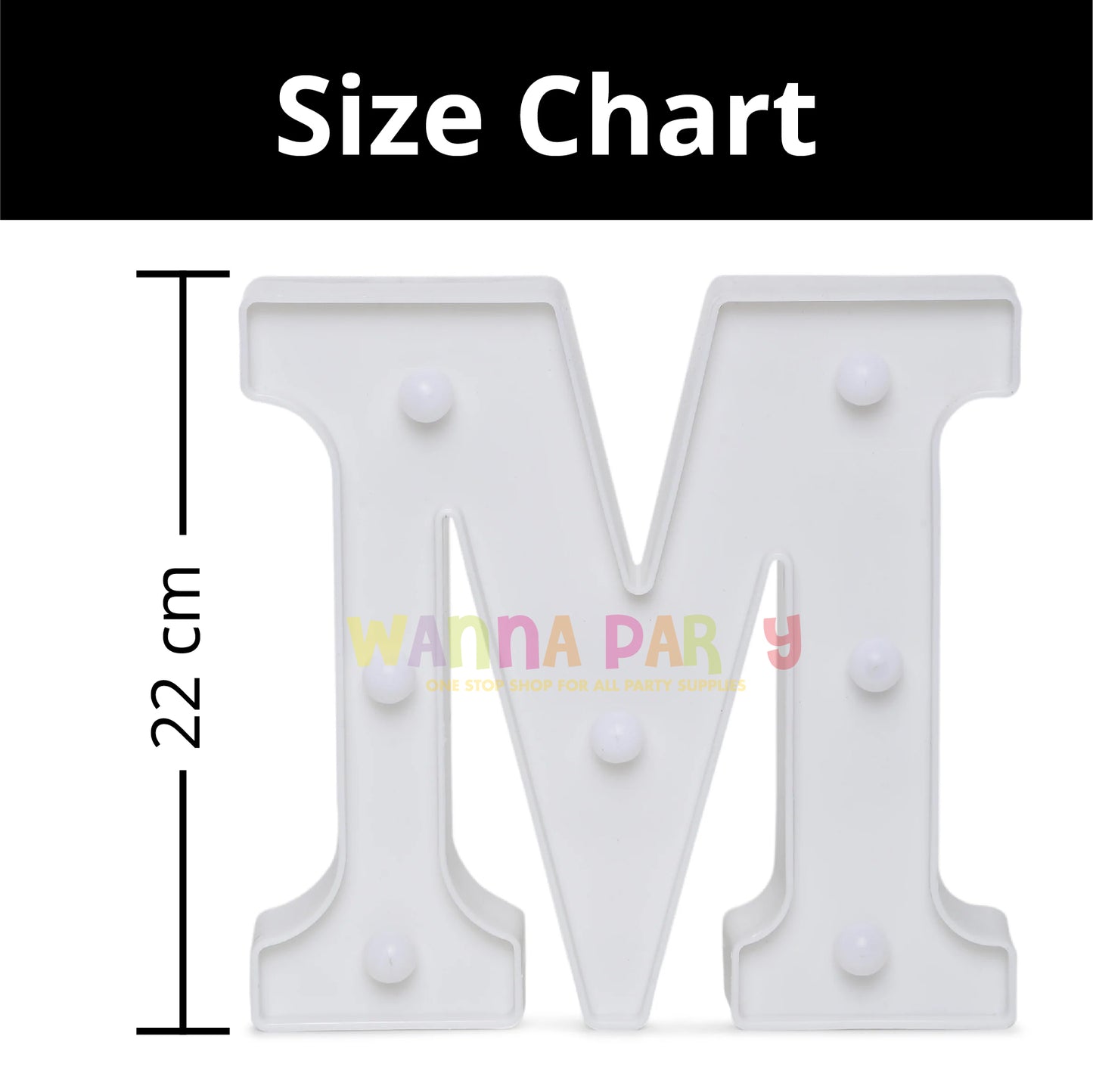 LED Marquee Alphabet Letter M - 1 PC