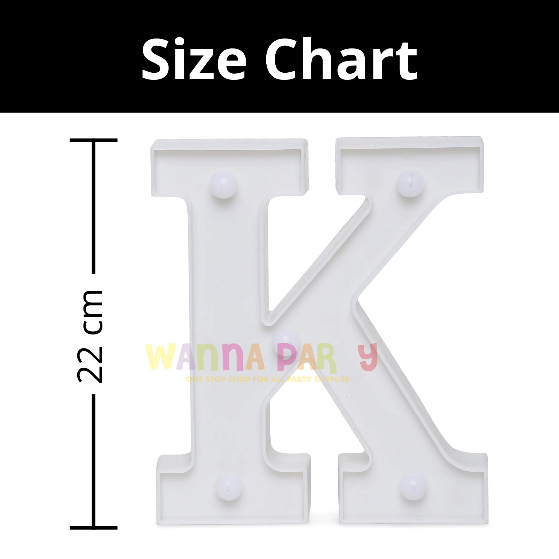 LED Marquee Alphabet Letter K - 1 PC