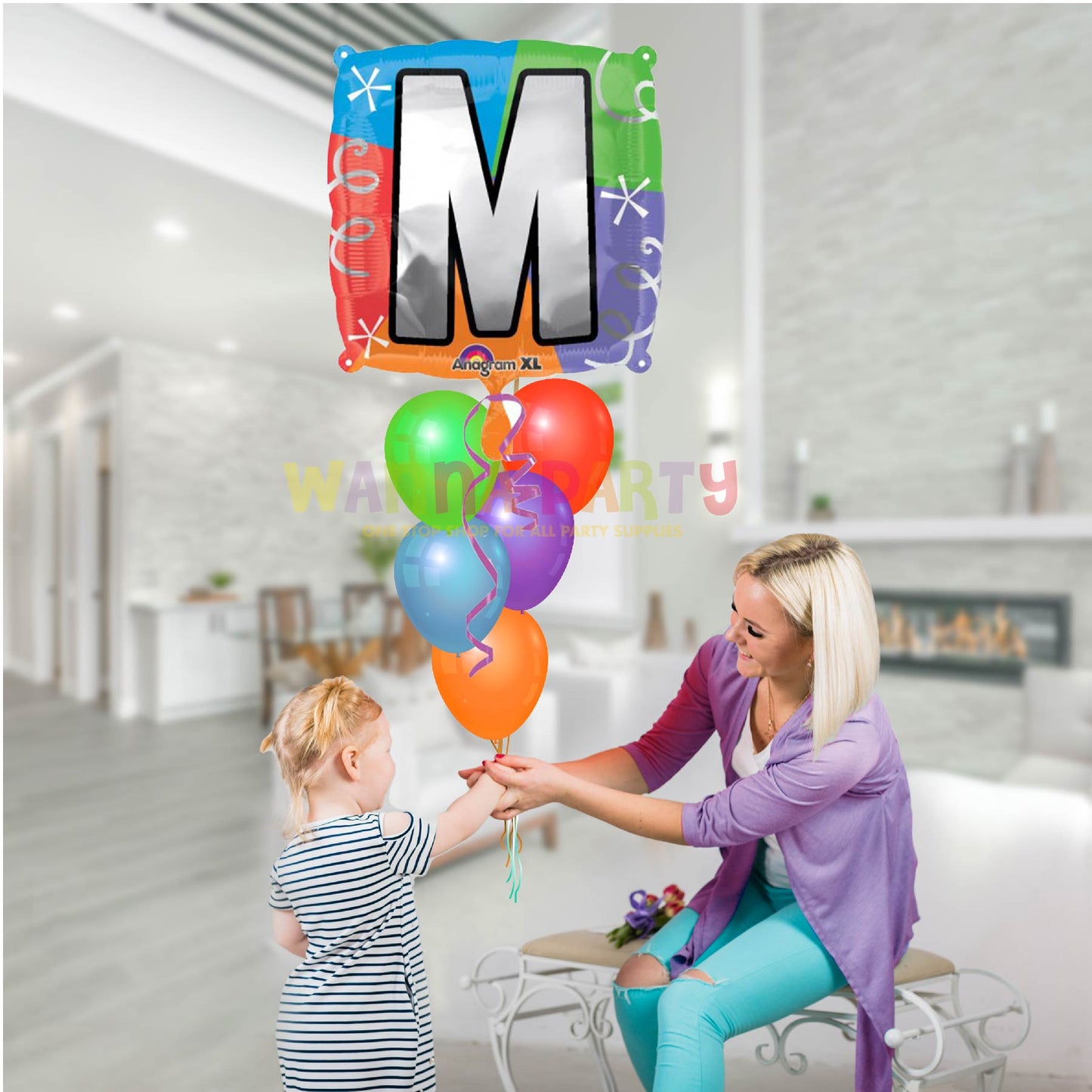 18" LETTER M QUAD BALLOON