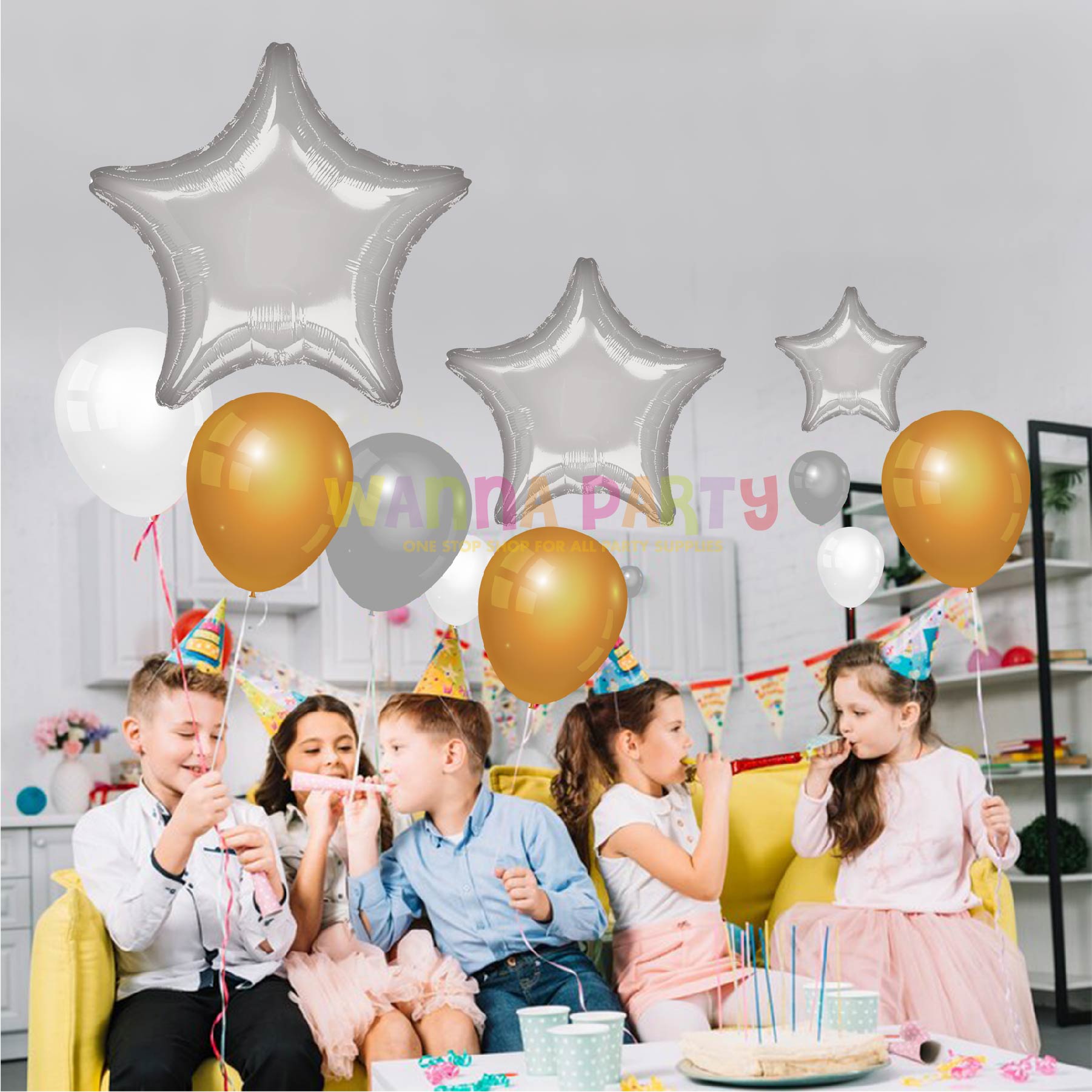 Foil Silver Star Balloons 19in S15