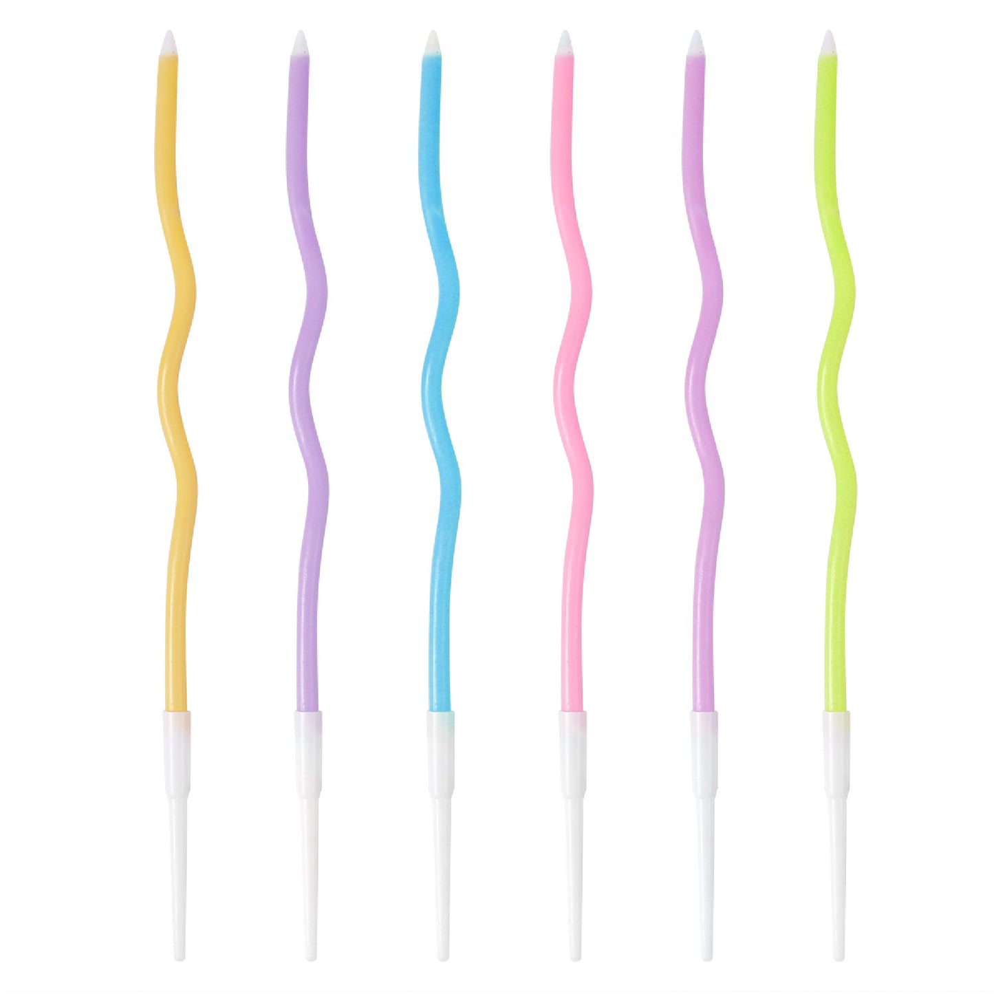 Multicolor Neon Twsited Candles - 6PC