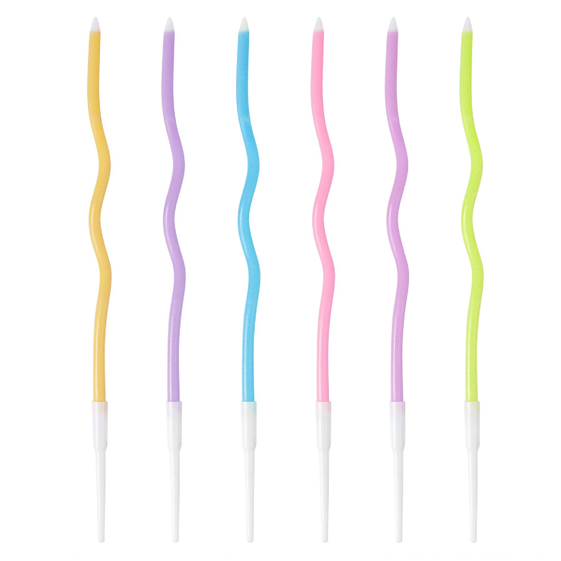 Multicolor Neon Twsited Candles - 6PC